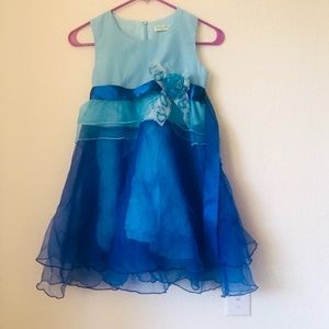 Big Girl Amy Bayer Ombre Teal Blue Sz 12 Chiffon